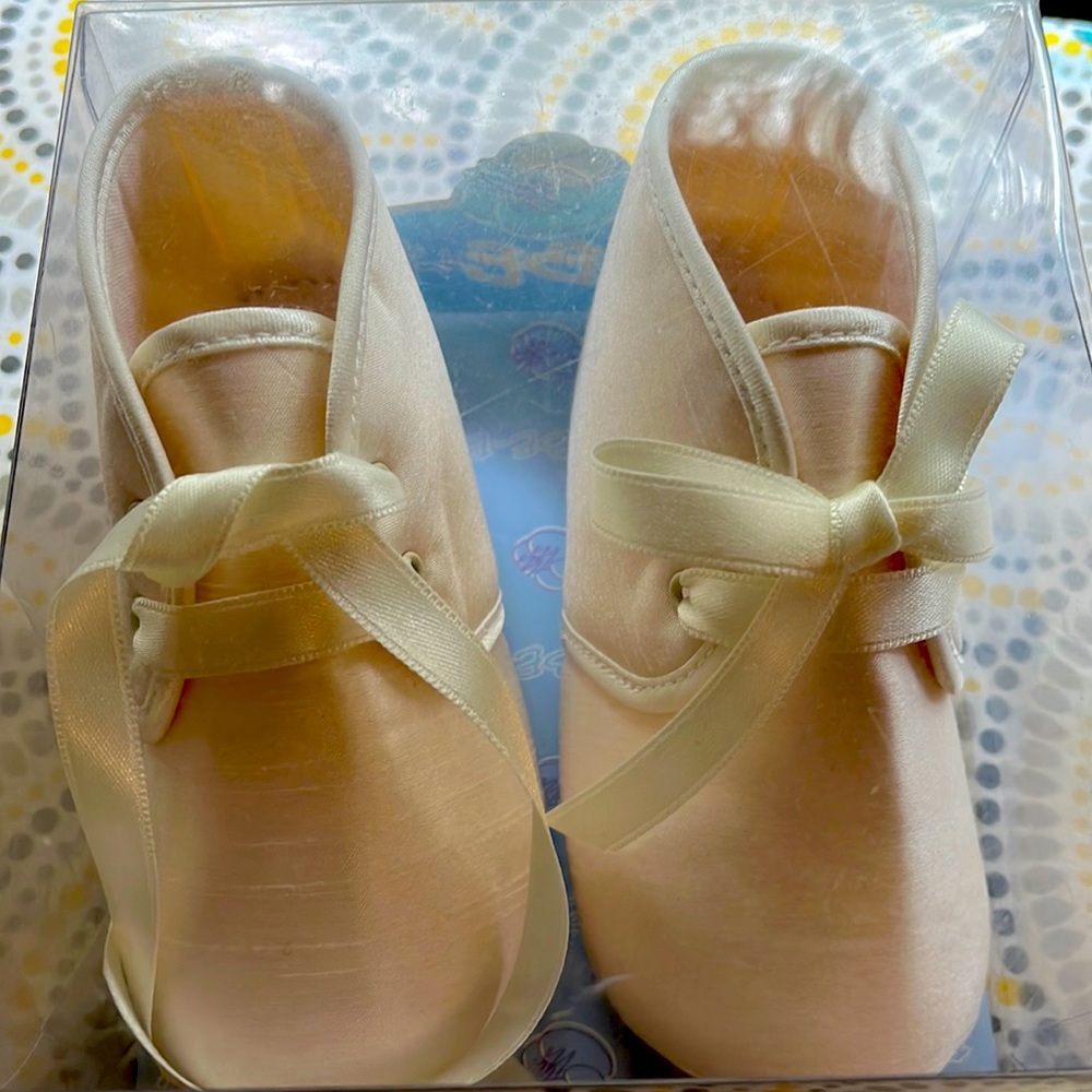 Size 20 Christening shoes silk